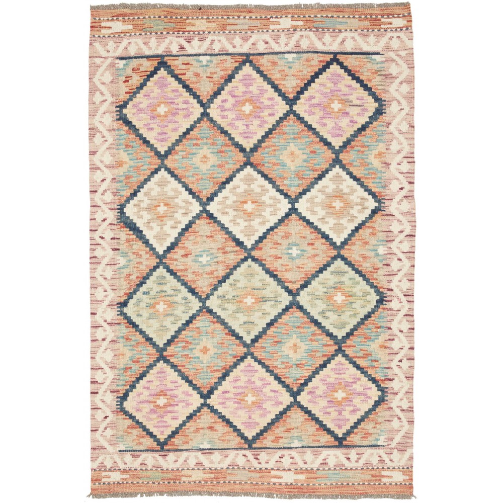 Tappeto Kilim Afghanistan marrone grigio 101x149