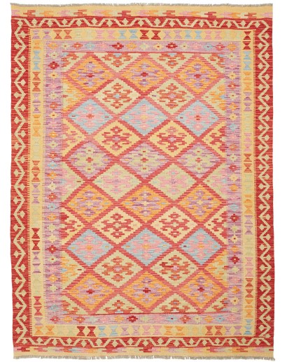 Tappeto Kilim Afghanistan marrone rosso 150x198