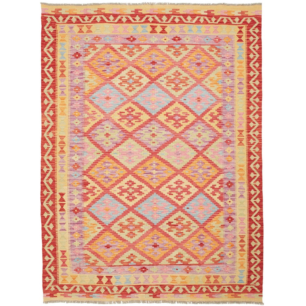Tappeto Kilim Afghanistan marrone rosso 150x198