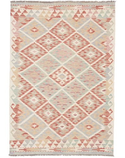 Tappeto Kilim Afghanistan bianco marrone 108x156