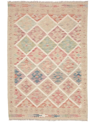 Tappeto Kilim Afghanistan marrone bianco 103x149