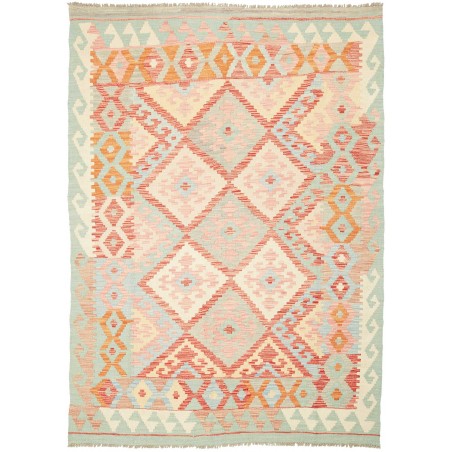 Tappeto Kilim Afghanistan giallo rosso 147x201