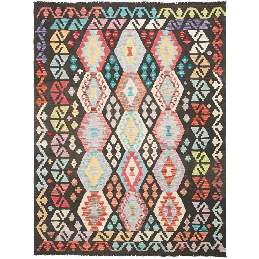 Tappeto Kilim Afghanistan beige verde 157x204