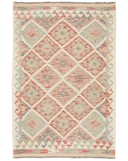 Tappeto Kilim Afghanistan beige rosso 103x152