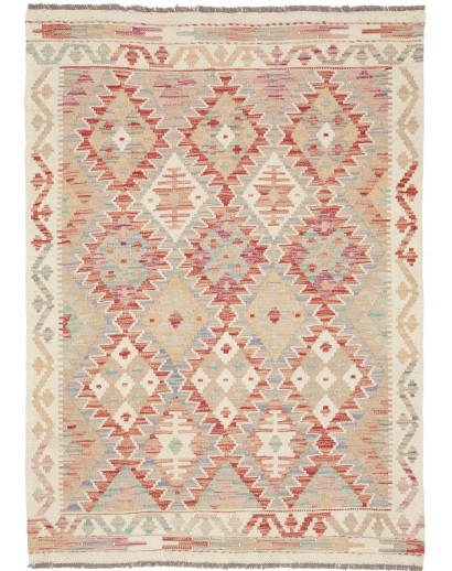 Tappeto Kilim Afghanistan beige rosso 102x145