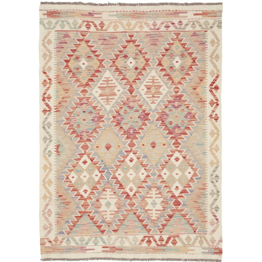 Tappeto Kilim Afghanistan beige rosso 102x145