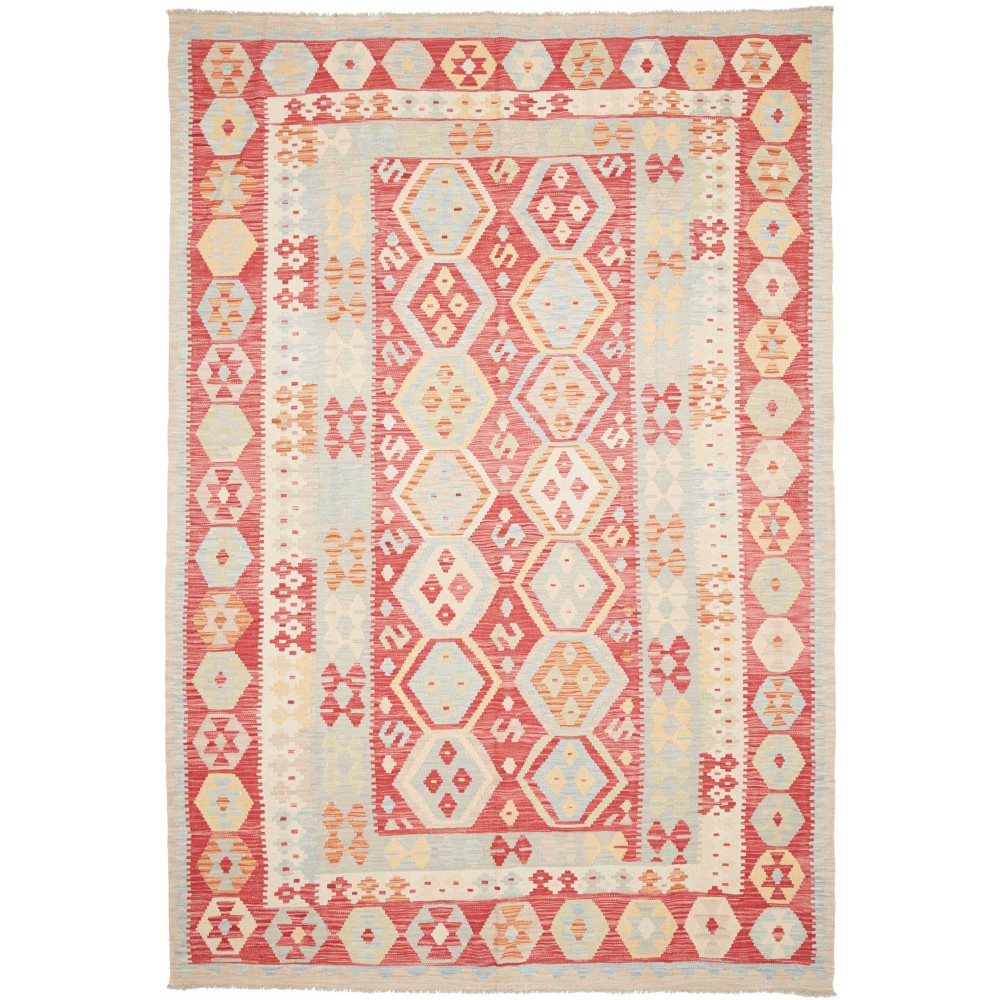 Tappeto Kilim Afghanistan giallo arancione 200x295