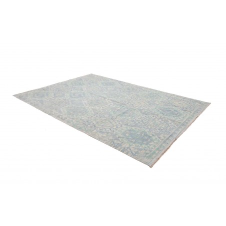 Tappeto Kilim Afghanistan azzurro bianco 204x297