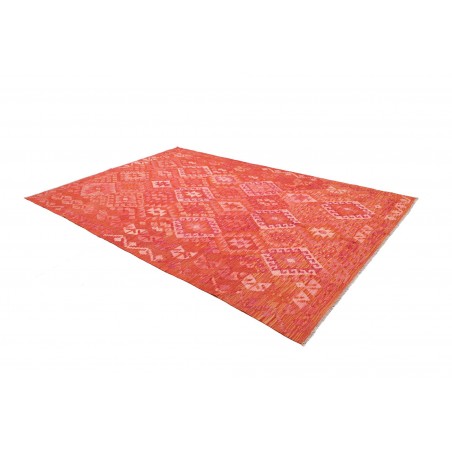 Tappeto Kilim Afghanistan rosso arancione 203x306