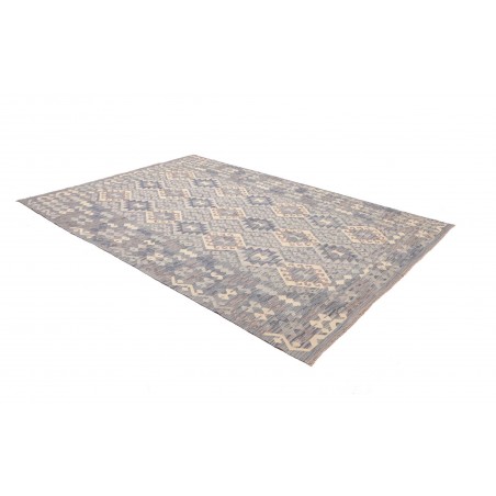Tappeto Kilim Afghanistan azzurro bianco 204x291