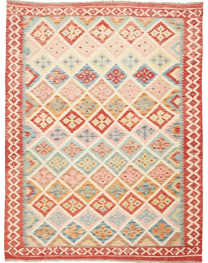 Tappeto Kilim Afghanistan giallo marrone 158x204