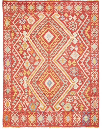 Tappeto Kilim Afghanistan rosso marrone 151x197
