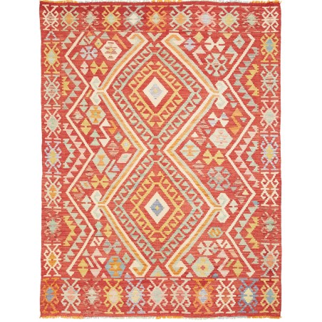 Tappeto Kilim Afghanistan rosso marrone 151x197