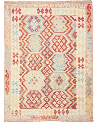 Tappeto Kilim Afghanistan giallo arancione 158x212