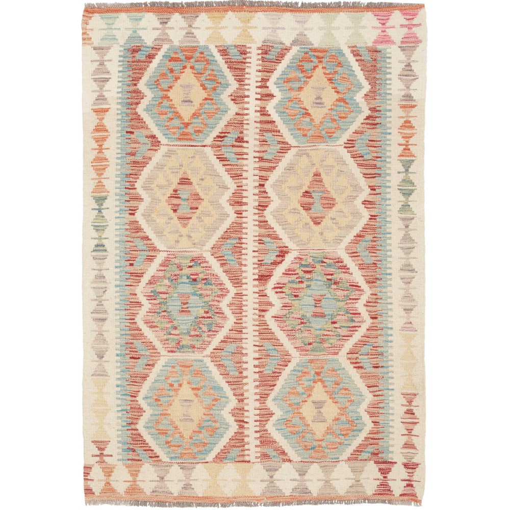 Tappeto Kilim Afghanistan beige marrone 100x141