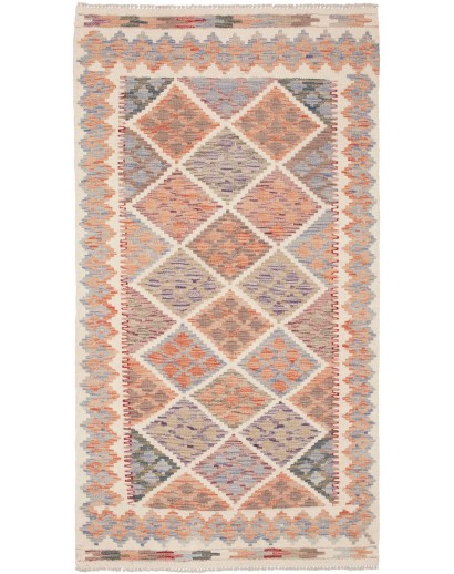 Tappeto Kilim Afghanistan marrone bianco 103x190