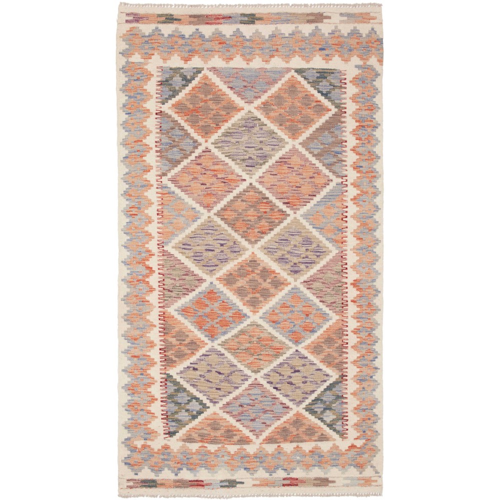 Tappeto Kilim Afghanistan marrone bianco 103x190
