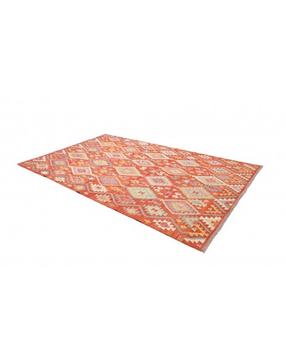 Tappeto Kilim Afghanistan arancione rosso 197x305