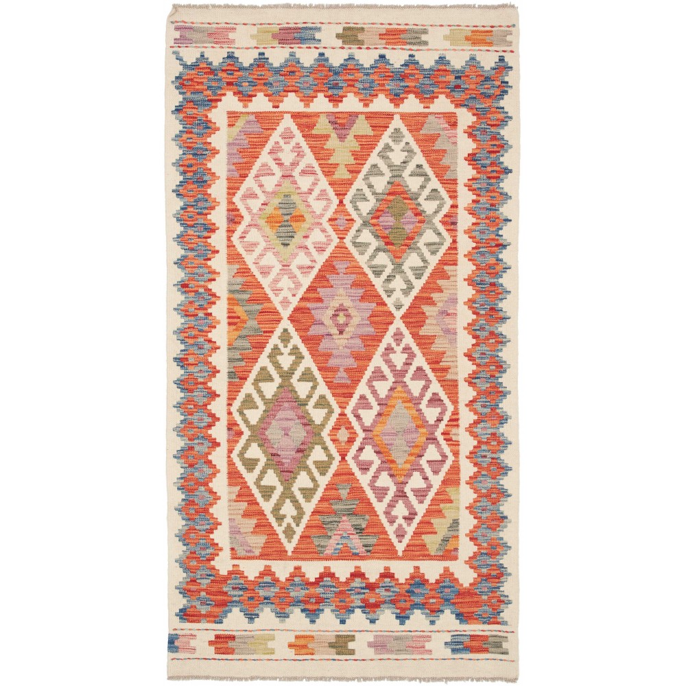 Tappeto Kilim Afghanistan marrone rosso 100x192