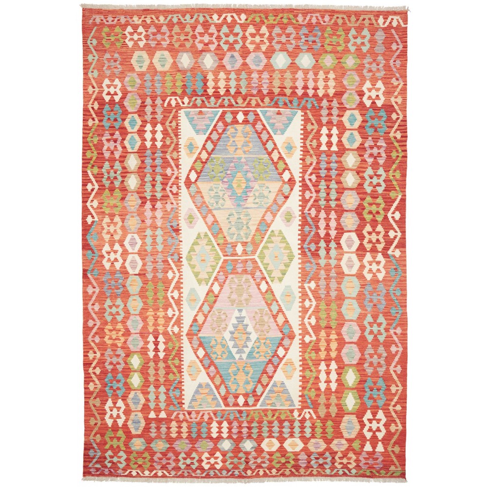 Tappeto Kilim Afghanistan marrone rosso 210x301