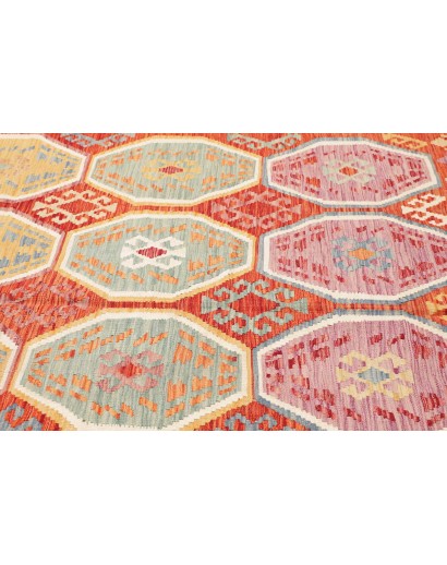 Tappeto Kilim Afghanistan marrone rosso 200x296