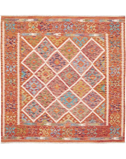 Tappeto Kilim Afghanistan marrone bianco 157x159