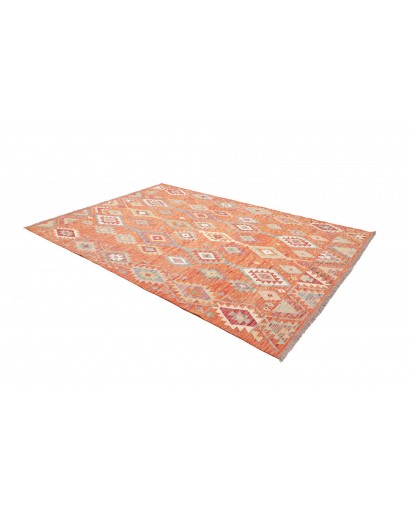 Tappeto Kilim Afghanistan marrone arancione 198x288