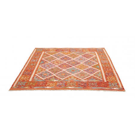 Tappeto Kilim Afghanistan marrone bianco 157x159