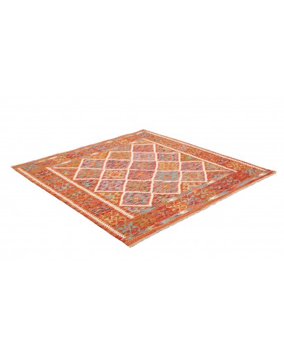 Tappeto Kilim Afghanistan marrone bianco 157x159