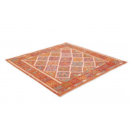 Tappeto Kilim Afghanistan marrone bianco 157x159