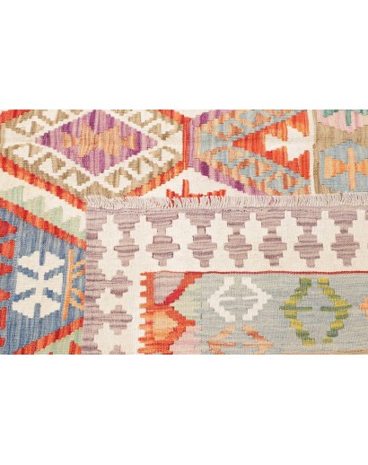 Tappeto Kilim Afghanistan beige arancione 206x290