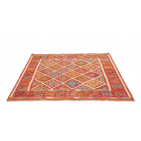 Tappeto Kilim Afghanistan rosso marrone 157x158