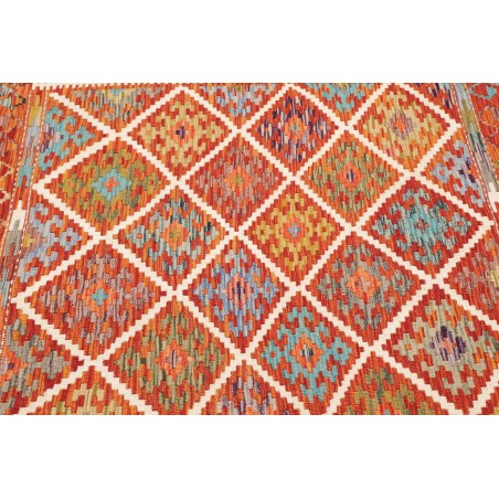 Tappeto Kilim Afghanistan rosso marrone 157x158