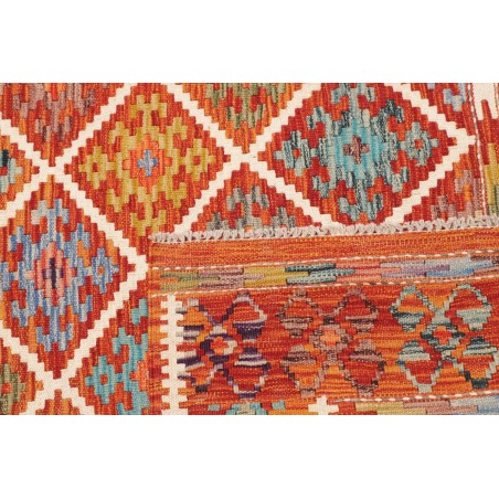 Tappeto Kilim Afghanistan rosso marrone 157x158