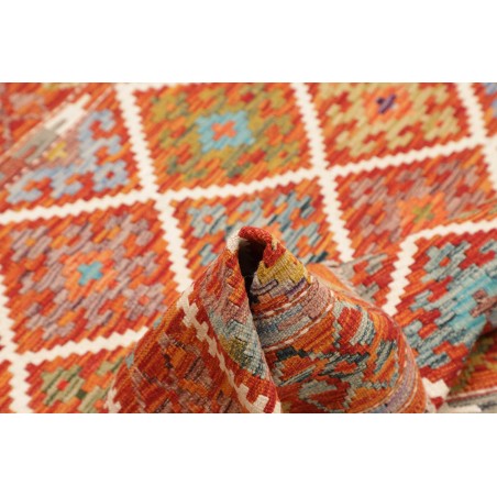 Tappeto Kilim Afghanistan rosso marrone 157x158