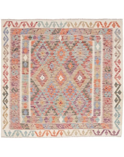 Tappeto Kilim Afghanistan marrone beige 151x142