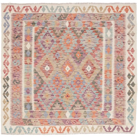 Tappeto Kilim Afghanistan marrone beige 151x142