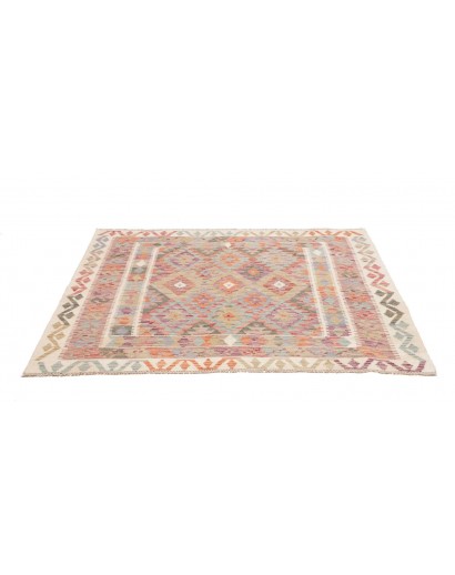 Tappeto Kilim Afghanistan marrone beige 151x142