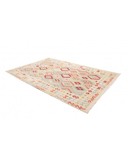 Tappeto Kilim Afghanistan bianco marrone 200x297