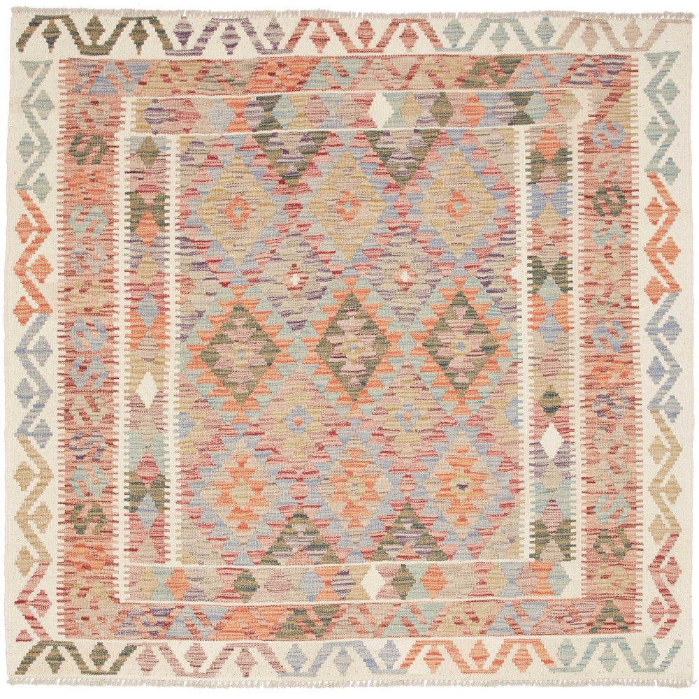Tappeto Kilim Afghanistan marrone 154x146