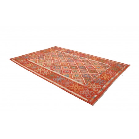 Tappeto Kilim Afghanistan rosso giallo 209x299