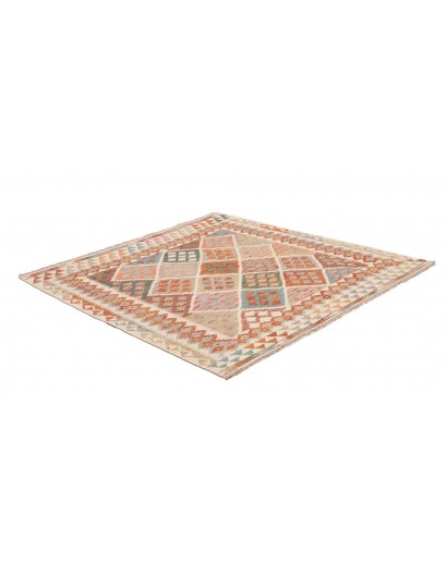 Tappeto Kilim Afghanistan beige arancione 157x160