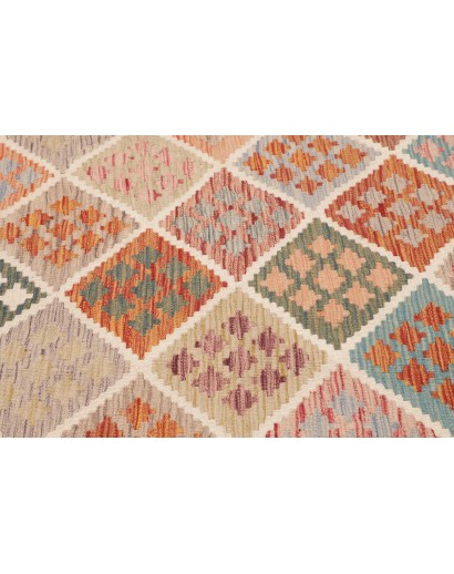 Tappeto Kilim Afghanistan beige arancione 157x160