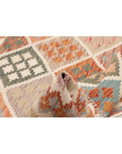 Tappeto Kilim Afghanistan beige arancione 157x160