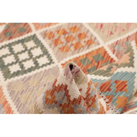 Tappeto Kilim Afghanistan beige arancione 157x160