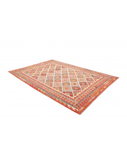 Tappeto Kilim Afghanistan marrone bianco 205x294