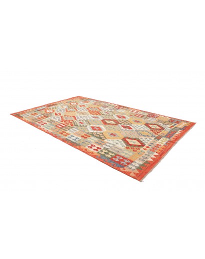 Tappeto Kilim Afghanistan marrone giallo 211x313
