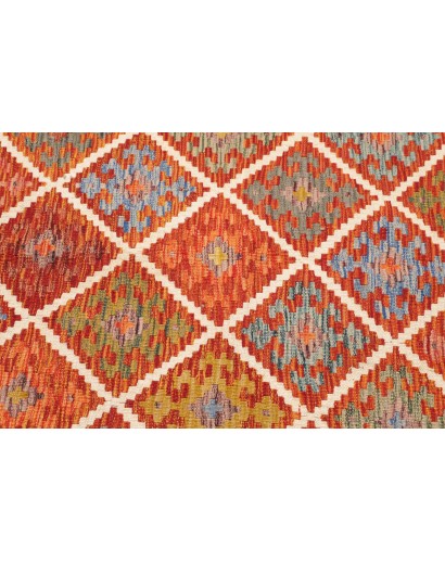 Tappeto Kilim Afghanistan rosso marrone 163x160