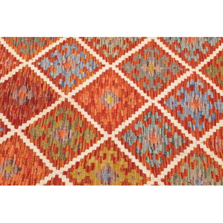 Tappeto Kilim Afghanistan rosso marrone 163x160
