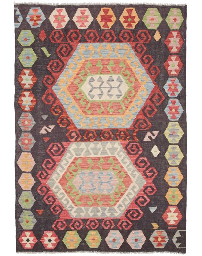 Tappeto Kilim Afghanistan azzurro beige 121x179